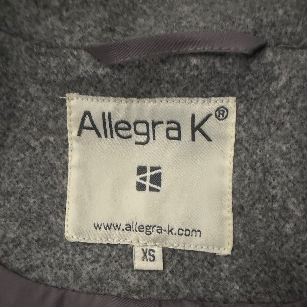 Allegra K Wrap Coat Women XS Gray Belted Overcoat Trench Minimalist Quiet Luxury - Picture 5 of 11